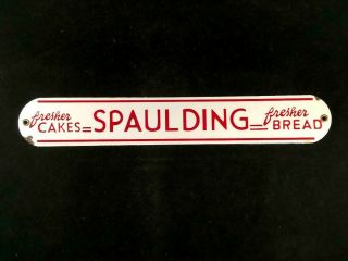 Vintage Spaulding Cakes And Bread Sign Rare Old Advertising Metal 1950s