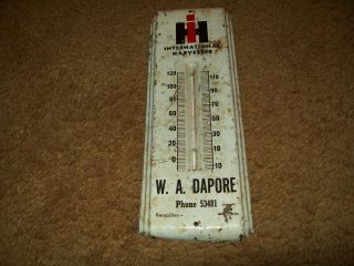 Versailles Ohio Ih Tractor Truck Metal Thermometer W.  A.  Dapore Phone 53841