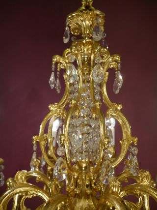 Wow Chandelier Heavy Gold Bronze Lead Crystal Ceiling Lamp Fixtures 8 Lightings