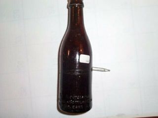 Amber Brown Bottom Script Coca Cola Bottle Orleans La 1905 Straight Sided