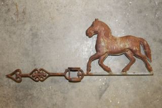 100 Year Old Horse Weather Vane Great Patina 8 " X 21 "