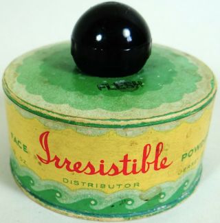 Antique Vintage Face Powder Box Make Up Irresistible Brand Pot Flapper 1920s