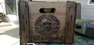 Vintage Pittsburgh Brewing Co.  Beer Wood Crate Wooden Box Iron City Brewery 2