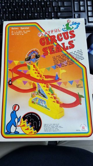 Vintage 1983 Playful Circus Seals Stairs & Slide Playset Dah Yang Toys Rare