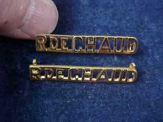 Orig Ww2 Metal Shoulder Titles Le Regiment De La Chaudiere