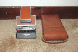 Vintage Tan Polaroid Sx - 70 Alpha 1 Land Camera W/ Case Instant Film
