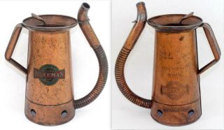 C1928 Labeled & Embossed Huffman Half Gallon Filler Oil Can W/ Flexible Spout