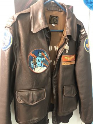 Wwii A - 2 Flight Jacket Dedicated To Famous Georgia Pilot