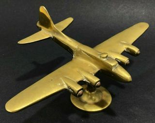 Boeing B - 17 Flying Fortress Wwii Vintage Trench Art Airplane Model Brass Metal