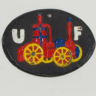 United Firemens Fire Mark Steam Engine Plaque Sign Cast Iron