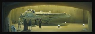 Acme Archives Star Wars Giclee On Canvas By Rob Kaz " Boarding The Falcon " Obiwan