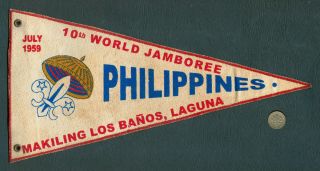 1959 Boy Scout 10th World Jamboree Philippines Pennant