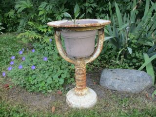 antique cast iron plant stand outdoor garden table base industrial interior room 3