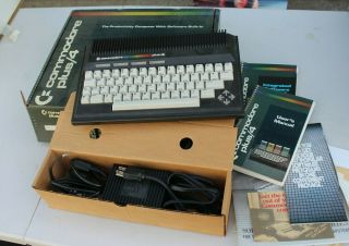 Vintage Commodore Plus/4 Personal Computer With Power Cords Manuals And Box