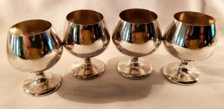 Vintage Set Of 4 Gorham 955 Sterling Silver Cordial Brandy Snifters Shot Glass