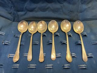 6 Vintage Sterling Silver Spoons W/ Case S Kirk And Son Lunt Gorham 207.  2 Grams
