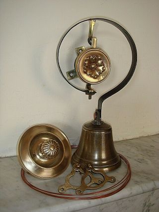 Large Victorian Door Bell,  Servants Bell.  Pull & Cranks,  Antique Stable Bell. 2