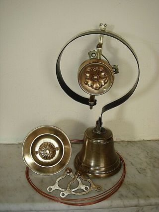 Large Victorian Door Bell,  Servants Bell.  Pull & Cranks,  Antique Stable Bell. 3