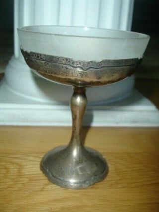 Shreve Sterling Silver Arts And Crafts Strapwork Martini Glass Or Compote