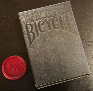 Limited Edition Bicycle Black Book Of Cards Horizontal Design With Wax Seal