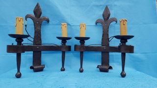 Antique French,  Wall Sconce,  Wrought Iron Handmade,  Gothic,  Castle,  20th