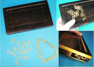 Black With Gold Trim Tray Changes Loose Links To Chain - Abbott 