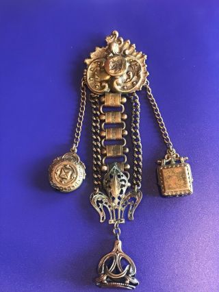 Rare 1930’s Style Metal Spec.  Ny Chatelaine Clip Antique Victorian