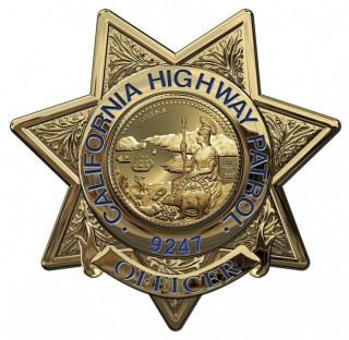 California Highway Patrol (officer) Badge All Metal Sign With Info