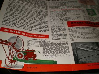 Ottawa Mfg Company Kansas Brochure Log Buzz Saw Tree Faller Tractor Drag Saw 3