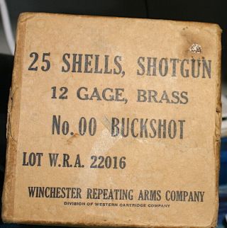 Winchester=vintage=umc=12 Gauge=early Two Piece Box=antique=full Brass Shell Box