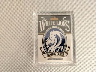David Blaine White Lions Series A Blue Playing Cards - In Cellophane