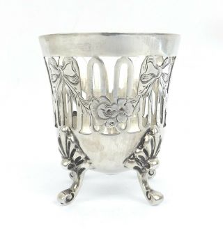 Egg Cup Sterling Silver Arts & Crafts Hand Cut Charles Clement Pilling 1912