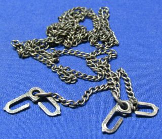 Wwii Sterling Army,  Navy,  Usmc Dog Tag Chain With J - Hooks Weighs 8.  1 Grams
