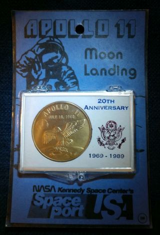 Vtg Nasa Kennedy Space Apollo 11 Moon Landing 20th Anniversary Coin 69 - 89