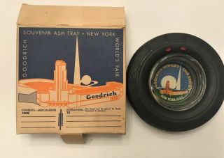 1939 1940 York World ' s Fair Goodrich Silvertown Tire Ashtray w/ Box 2