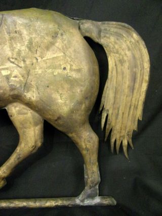 Antique 19th C.  Prancing Horse orig Gilt Weathervane Zinc Head Harris Jewell era 2