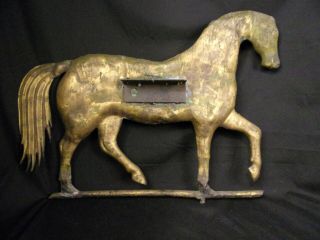 Antique 19th C.  Prancing Horse orig Gilt Weathervane Zinc Head Harris Jewell era 3