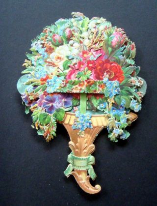 V69 - 3d Mechanical Victorian Card - Intricate Pop - Out Diecut Bouquet Of Flowers