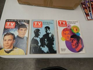 1967 1967 1968 3 Tv Guides,  Star Trek 1st Cover,  2nd Cover 3rd Cover