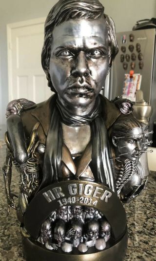 H.  R.  Giger Tribute Bust One Of A Kind Alien Species Hand Painted Statue