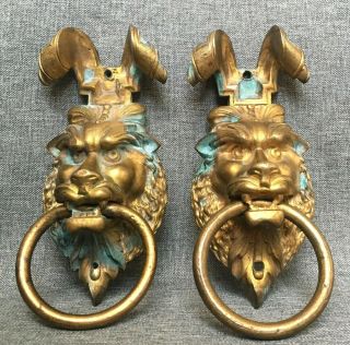 Antique French Door Knockers Made Of Bronze 19th Century Empire Style