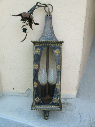 Antique French Gothic Ceiling Hanging Porch Pendant Lamp Great Patina