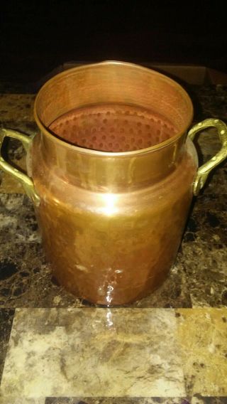 Vintage Copper And Brass Planter Plant Pot