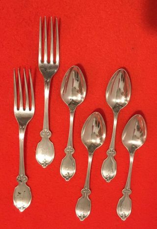 Albert Coles Coin Silver Flatware - 2 Dinner Forks & 4 Teaspoons