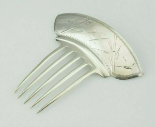 Antique Whiting Mfg.  Co.  Sterling Silver Bamboo Motif Ladies Hair Comb
