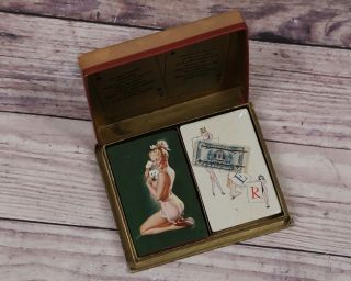 2 Deck Set Vintage Risque Playing Cards " Winning Aces " Retro Pinup Pin - Up Girls
