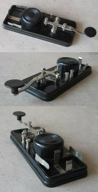 Old Vintage Bakelite Signalling Morse Telegraph Key /