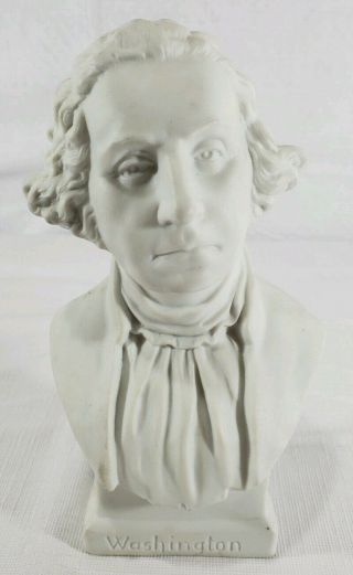 George Washington Bisque Porcelain Vintage Souvenir Bust Made In Germany