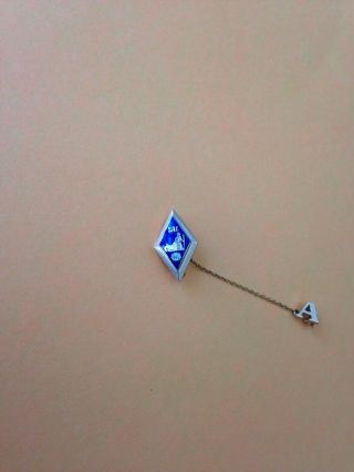 Sigma Alpha Epsilon - Sae - Fraternity 10 Kt Gold Id Blue Enamel Pin