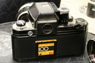 Nikon F2 vintage camera w/ 2 lenses 50mm,  105mm 3